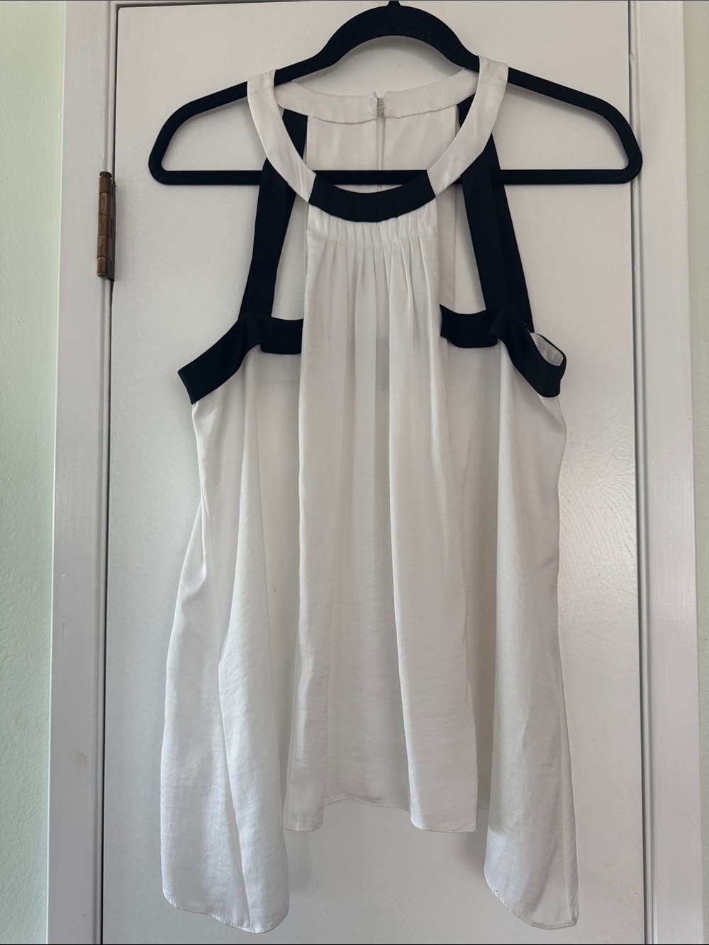 BCBGMaxAzria White Halter Camisole with Black Trim